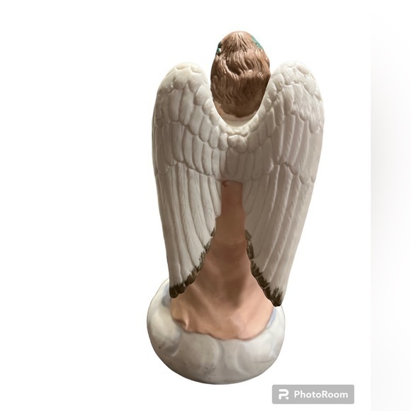 Vintage angel Ceramic Music Box Plays “Hark The Herald Angels Sing “ While Spins - Picture 2 of 4